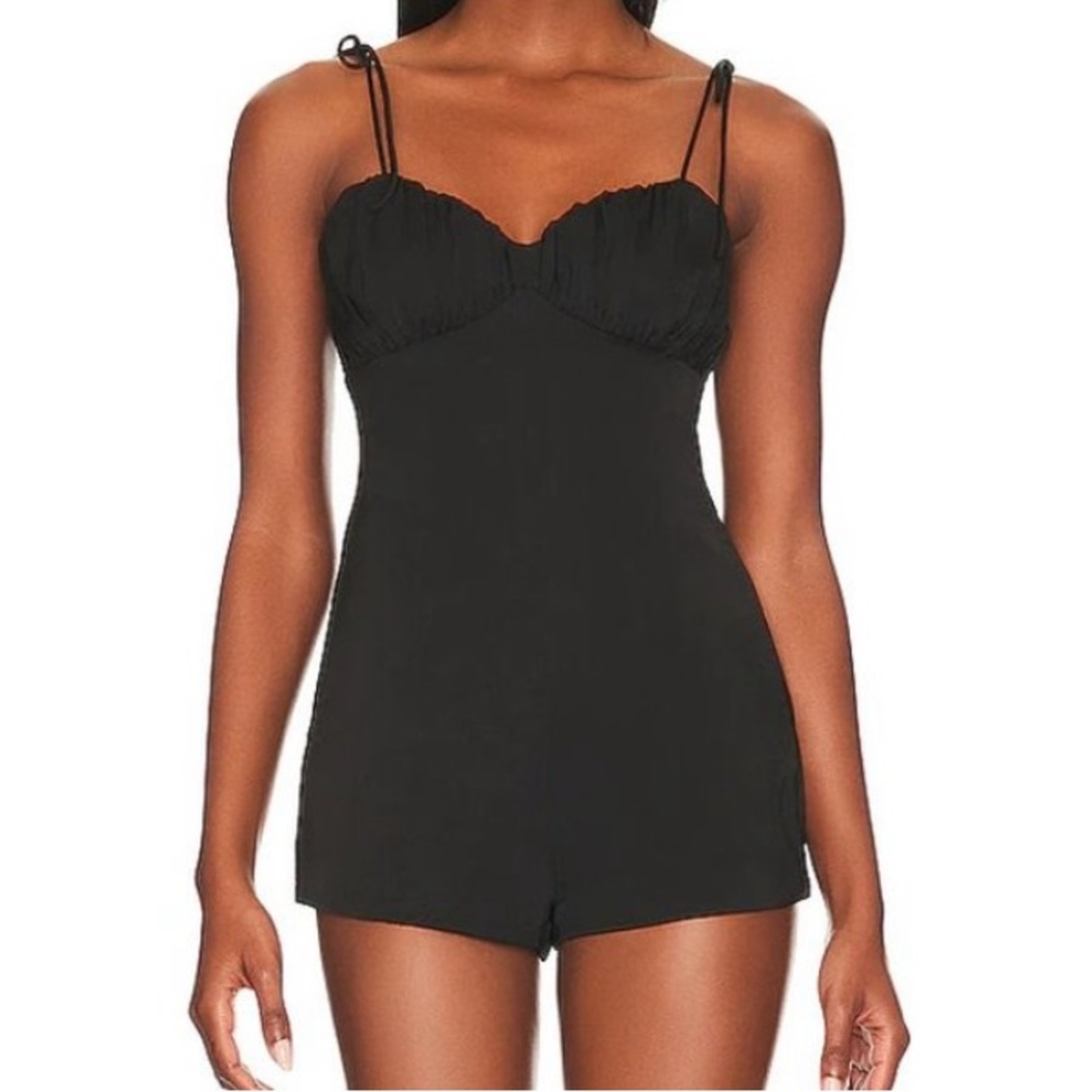 More To Come Jacqueline Cami Romper Black Xs